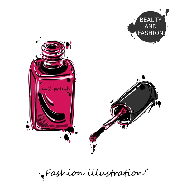 Ilustración de esmalte de uñas . — Vector de stock