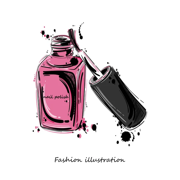 Ilustración de esmalte de uñas . — Vector de stock