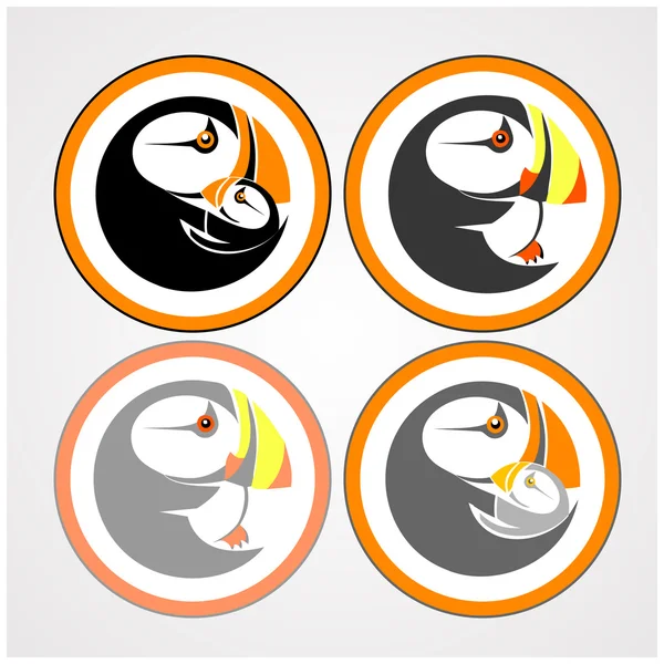 Logotipo pássaro redondo — Vetor de Stock