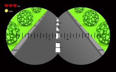 The road through binoculars