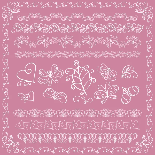 Set decoración floral — Vector de stock