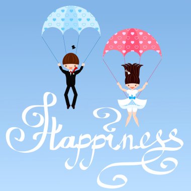 happiness newlyweds vector clipart