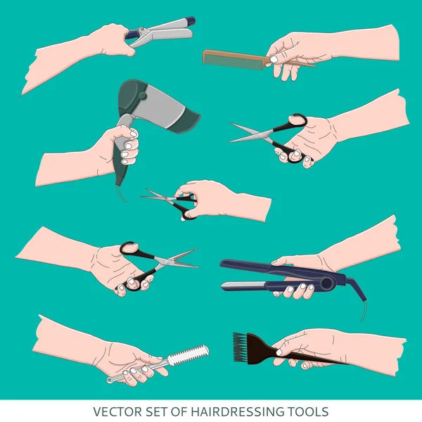 Conjunto de ferramentas de cabeleireiro — Vetor de Stock