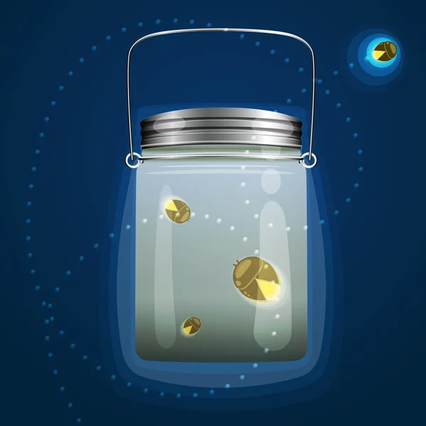 Bank fireflies glow — Stock Vector