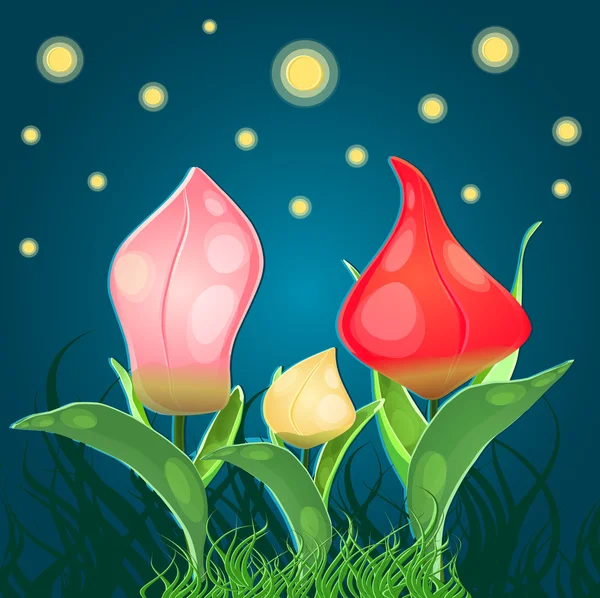 Fantasy flowers tulips — Stock Vector