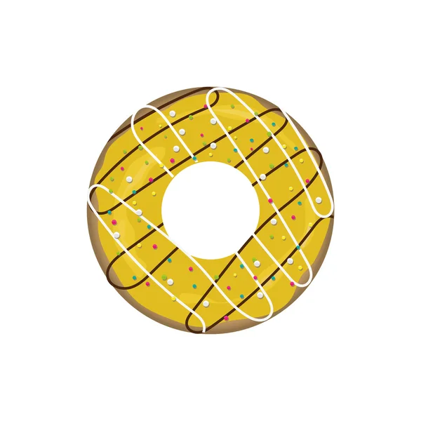 Donut vector with yellow cream — Stock Photo, Image