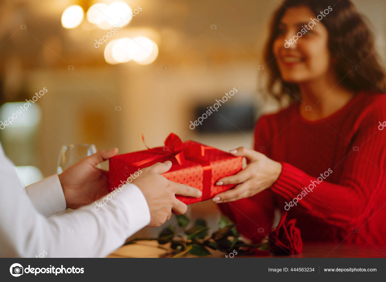 Romantic Couple Kissing with Gift by Christmas Tree Stock Photo | Adobe  Stock-hdcinema.vn