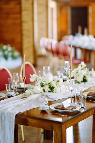 Hermosa Mesa Ajuste Para Una Fiesta Recepción Boda Otro Evento — Foto de Stock