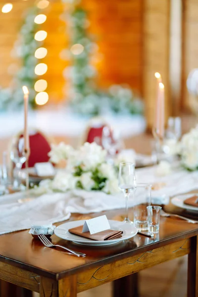 Beautiful Table Setting Party Wedding Reception Other Festive Event Banquet — Stock Photo, Image