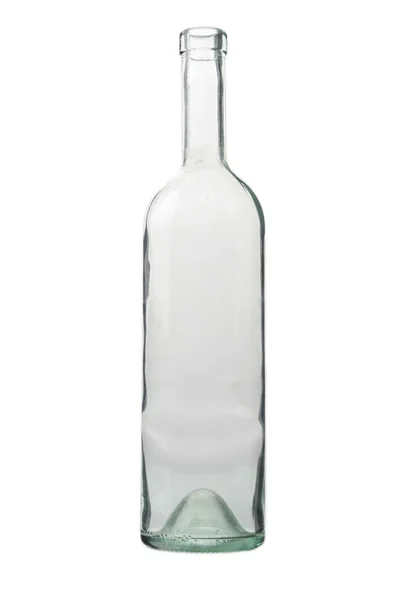 Pusta butelka lśniące na białym tle. — Zdjęcie stockowe
