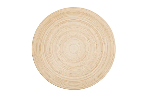 Kruh proutěný prázdný talíř izolovaných na bílém — Stock fotografie