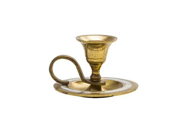 Antiguo vintage de cobre dorado clásico grabado vela de metal — Foto de Stock