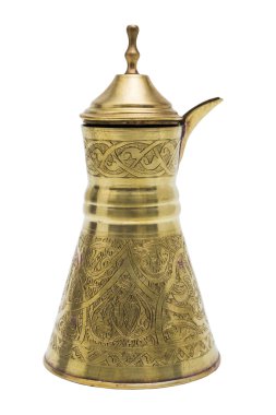 Antik metal damar açılan kapak ile oryantal tarzda kazınmış