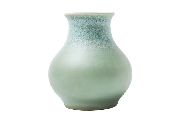 Keramische blauw turquoise gekleurde vaas op geïsoleerde achtergrond — Stockfoto
