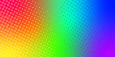 Dinamik bir değişim ile canlı bir yarım ton nokta deseni içeren renkli soyut bir arkaplan. Tasarım, modern ve oyuncu bir görünüm sürdürürken retro bir çizgi roman hissi uyandırıyor. Dijital sanat eserleri, posterler, pazarlama malzemeleri için ideal,