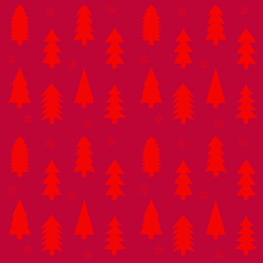 Çeşitli ağaç siluetleri ve ince kar elementleriyle kusursuz bir Noel deseni. Sıcak şenlik havası mevsimlik ürünler için mükemmel.