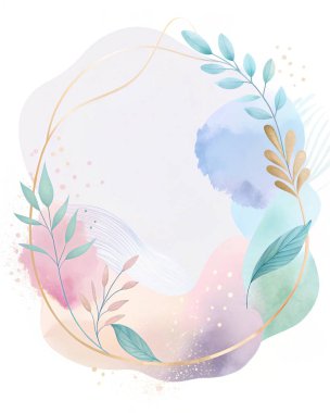 Rüya gibi pastel çerçeve lavantayı harmanlıyor, pembemsi pembe, gül mavisi, organik şekilli nane tonu ve doğadan esinlenilmiş elementler..