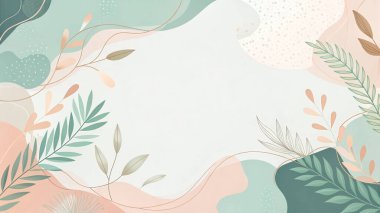 Nane, şeftali, allık, gül ve leylak rengi ile özgün pastel, minimum organik çiçek şekilleri ve modern zarafete sahip..