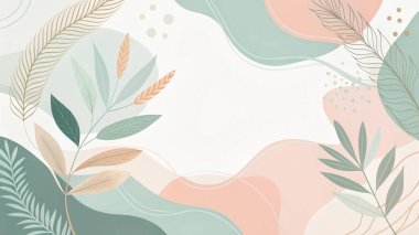 Nane, şeftali, allık, gül ve leylak rengi ile özgün pastel, minimum organik çiçek şekilleri ve modern zarafete sahip..