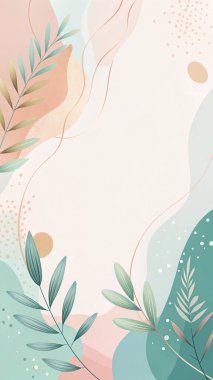 Nane, şeftali, allık, gül ve leylak rengi ile özgün pastel, minimum organik çiçek şekilleri ve modern zarafete sahip..