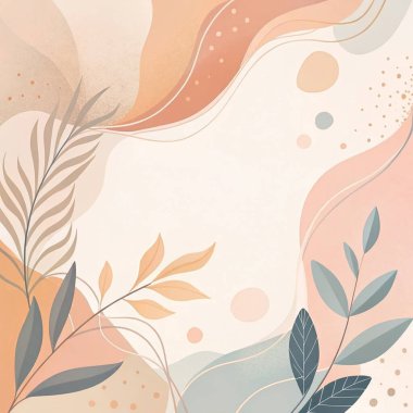 Allık, fildişi, bej ve kayısı renginde hassas pastel rengi parlak detaylar ve organik botanik elementlerle..