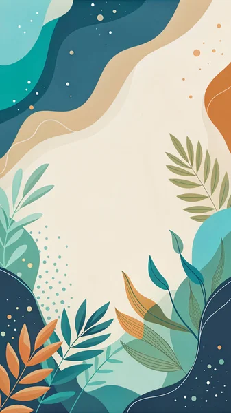 Canlı deniz köpüğü, kehribar, terracotta ve yosun renkleriyle, organik şekiller ve doğal akış içeren soyut kıyı şeridi..