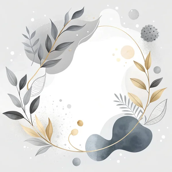 İnci, gümüş, grafit ve metalik ışıltılı ve organik botanik şekilli simsiyah tonlardan oluşan zarif monokrom soyut..