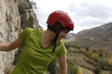bir Via Ferrata, yüksek, Ispanya 'da kız