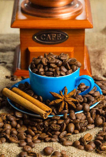 Czarna kawa i kawa — Zdjęcie stockowe