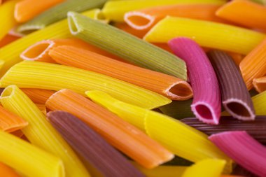 çeşitli türleri ve İtalyan pasta şekilleri. kuru pasta arka plan