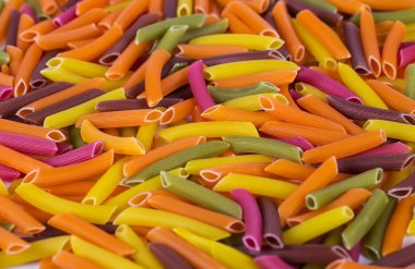 çeşitli türleri ve İtalyan pasta şekilleri. kuru pasta backgrou