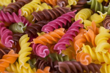 çeşitli türleri ve İtalyan pasta şekilleri. kuru pasta backgrou