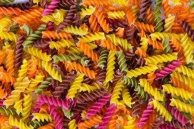 çeşitli türleri ve İtalyan pasta şekilleri. kuru pasta backgrou