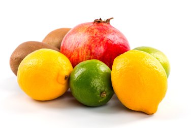 Sulu meyve ve çilek hasat, illüstrasyon izole üzerinde vektör