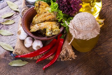 Kızarmış tavuk kanadı.