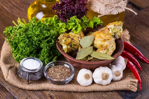 Kızarmış tavuk kanadı.