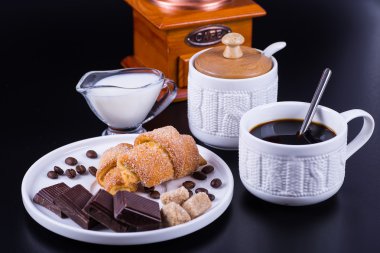 çikolata ve kahve ile natürmort