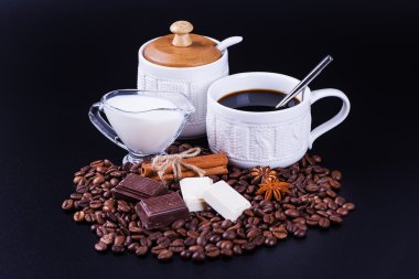 çikolata ve kahve ile natürmort