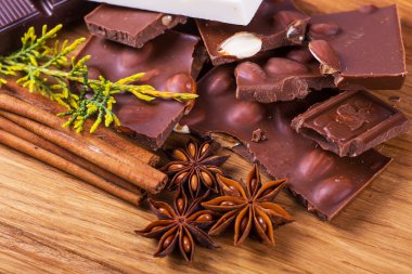 çikolata ve kahve ile natürmort