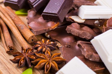 çikolata ve kahve ile natürmort