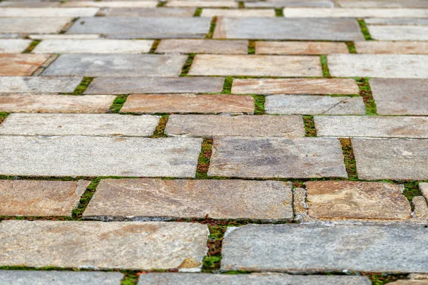 Old Road Broken Paving Stones Small Quarter Old Town Can — Stock Photo, Image