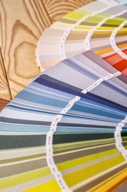 Yazdırma ve boyama için renk paleti rehberine yakın plan. Kavram - tasarım için renk seçimi.