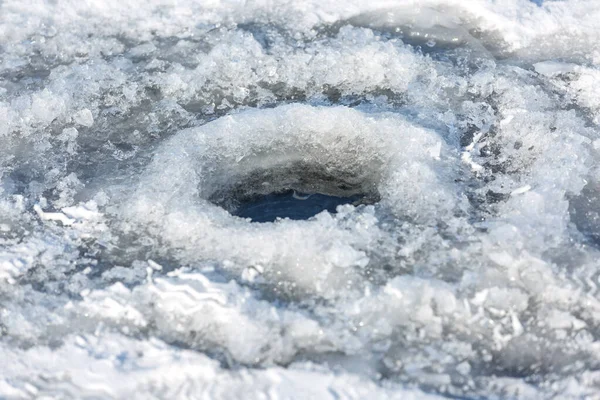 Ferros Gelo Para Pescar Pesca Gelada Inverno Rio Pesca Inverno — Fotografia de Stock