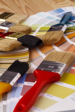 Yazdırma ve boyama için renk paleti rehberine yakın plan. Kavram - tasarım için renk seçimi.