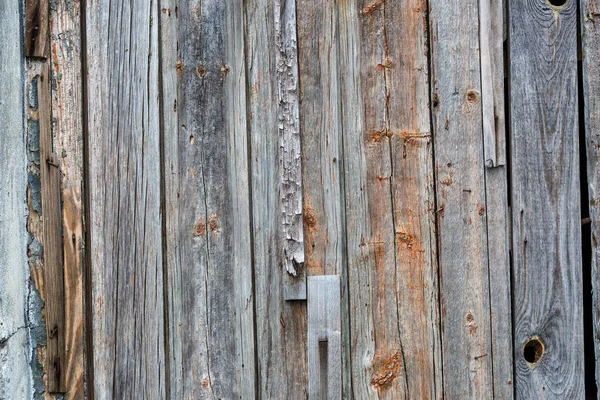 Old Wooden Fence Gray Brown Boards Cracked Beautiful Textured Background — Stock Photo, Image