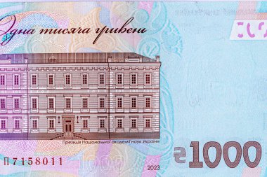 Ukrayna parası, Ukrayna banknotlarından elde edilen doku ve 1000 hryvnias değerinde banknot, Vernadsky 'yi betimliyor. Ukrayna' da 1000 Hryvnias 'lık banknot, tasarım için elementlerin bir parçası.