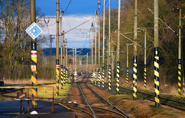 Ναυπηγείο σιδηροδρόμων με πόλους — Φωτογραφία Αρχείου