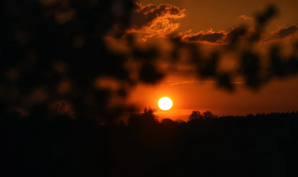 Sonnenuntergang im Krusne-Gebirge — Stockfoto