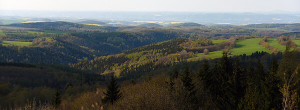 View from Spicak hill in Krusne hory mountains