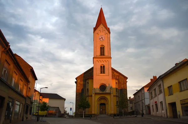 Mseno cidade com igreja — Fotografia de Stock